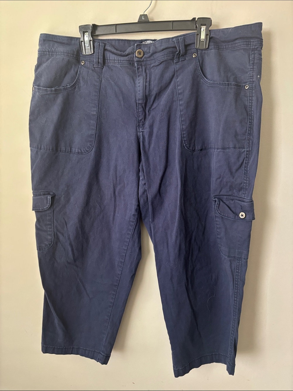 Jeanstar Women’s Navy Cargo Capri Pants - Casual Utility Style size 18W